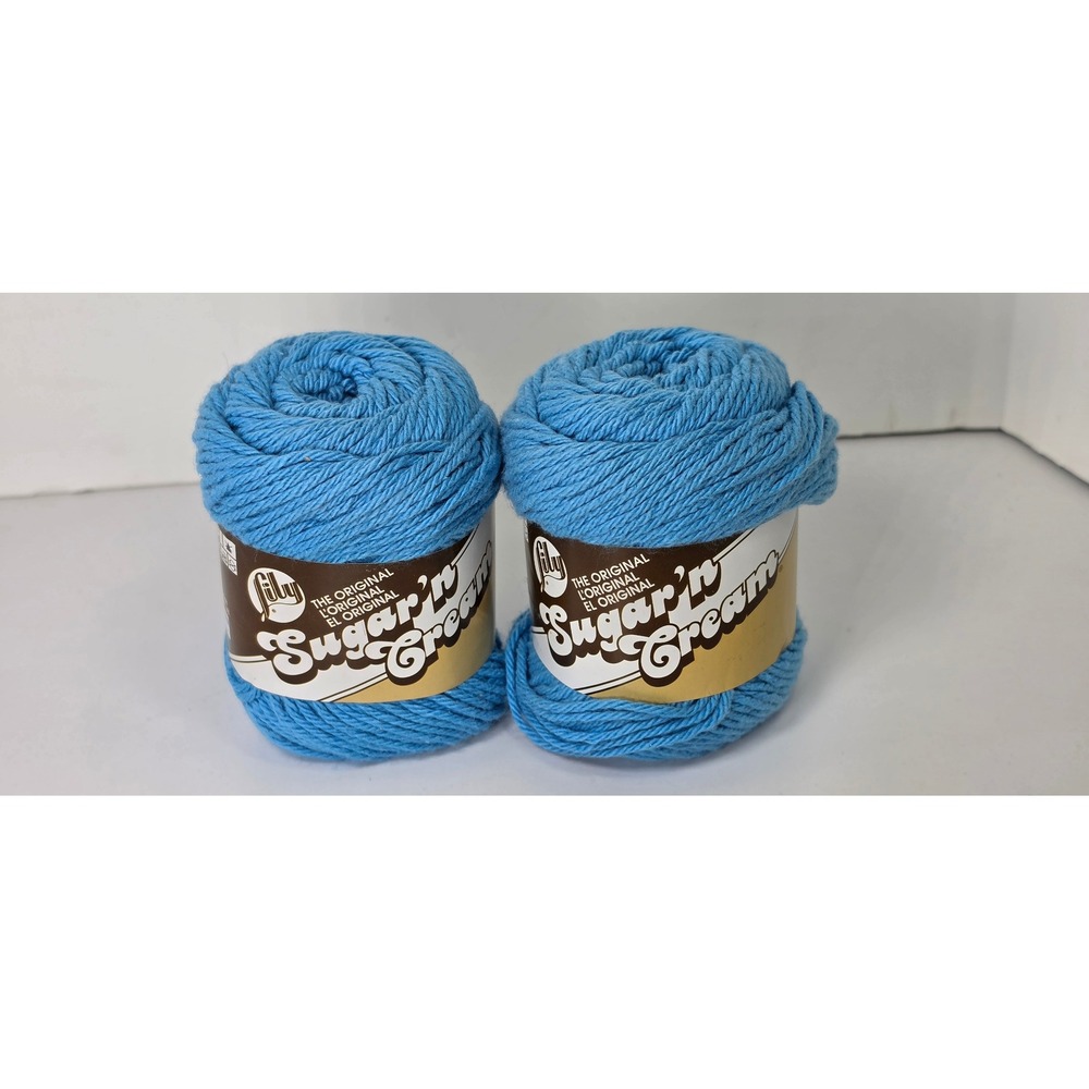 Lily Sugar'n Cream Cotton Yarn Hot Blue 2.5oz 120yds 2 Balls Worsted 4-Ply 01742